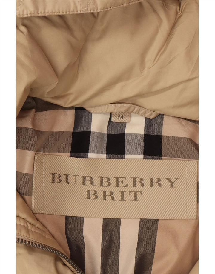 BURBERRY Womens BRIT Hooded Padded Coat UK 12 Medium Beige Classic