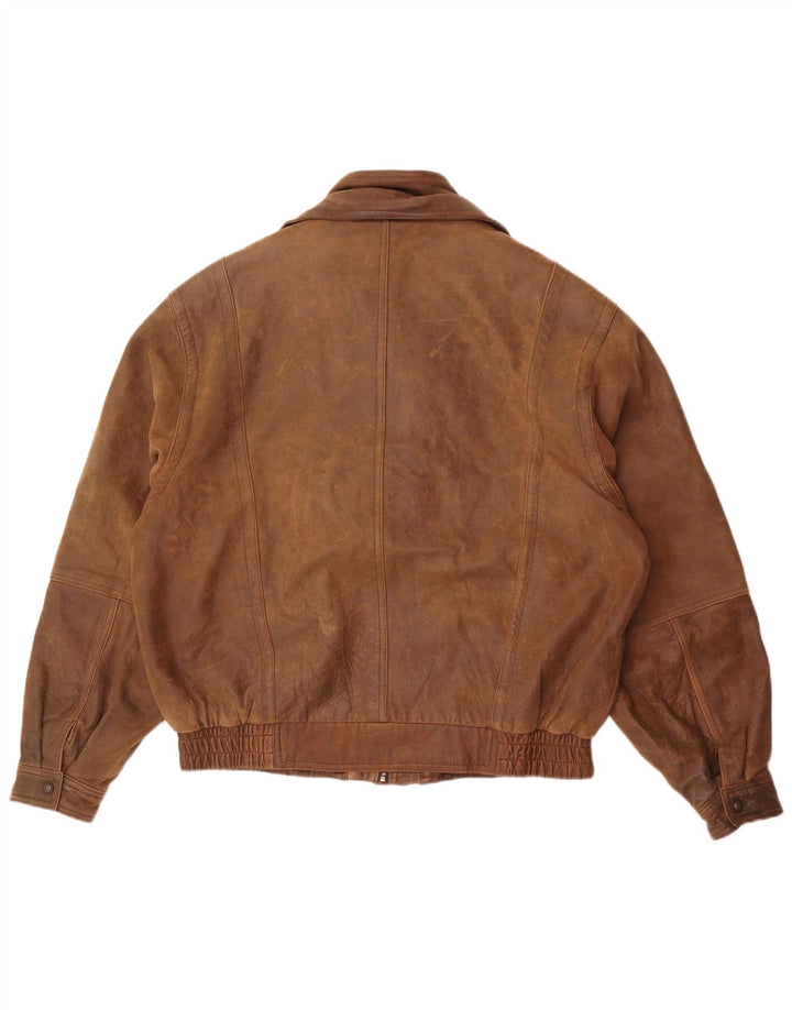 Wilsons Mens Leather Jacket UK 40 Large Brown Leather