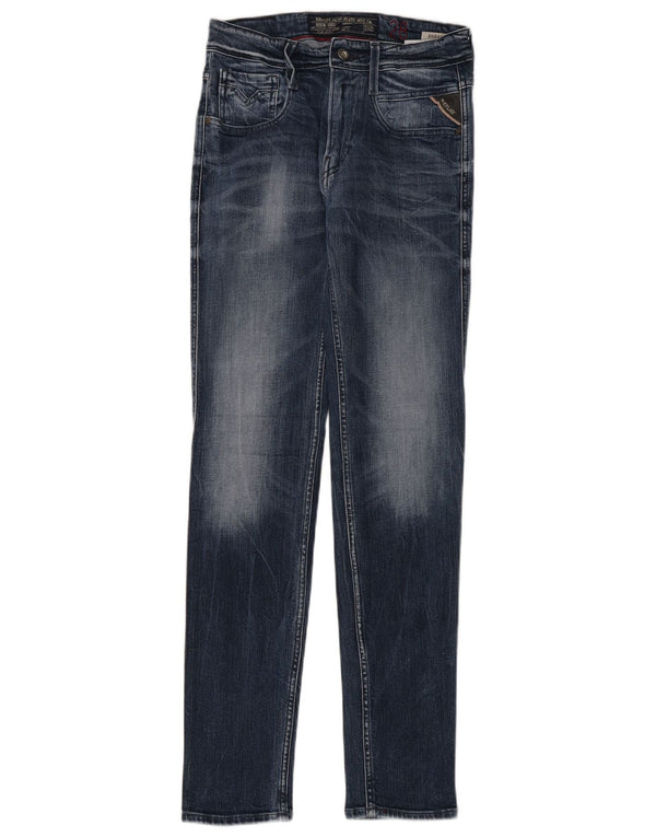 Replay Womens Anbass Slim Jeans W28 L32 Blue Cotton