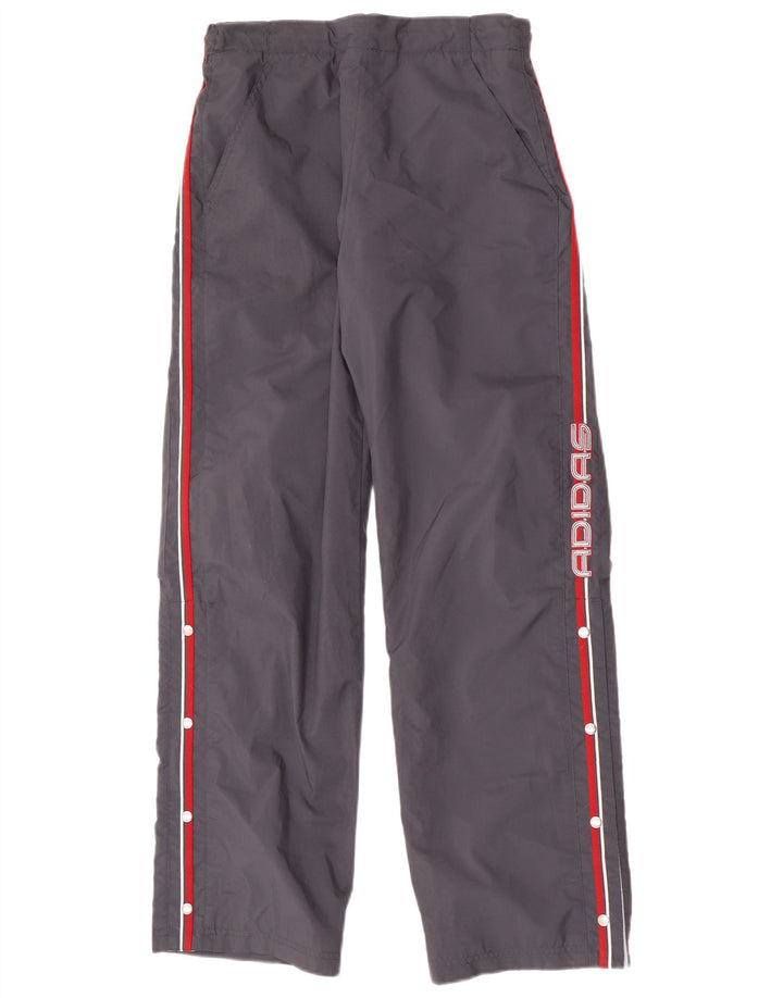 Adidas Mens Graphic Tracksuit Trousers Small Grey Polyester
