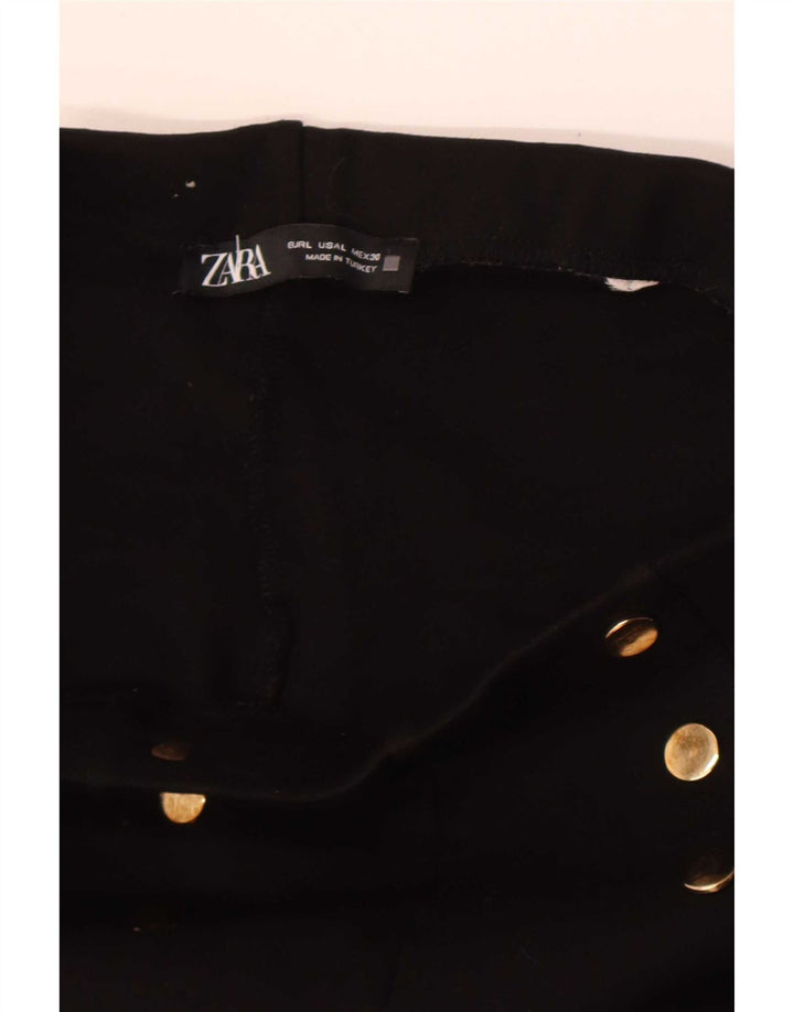 Zara Womens Slim Cropped Trousers Large W30 L24 Black