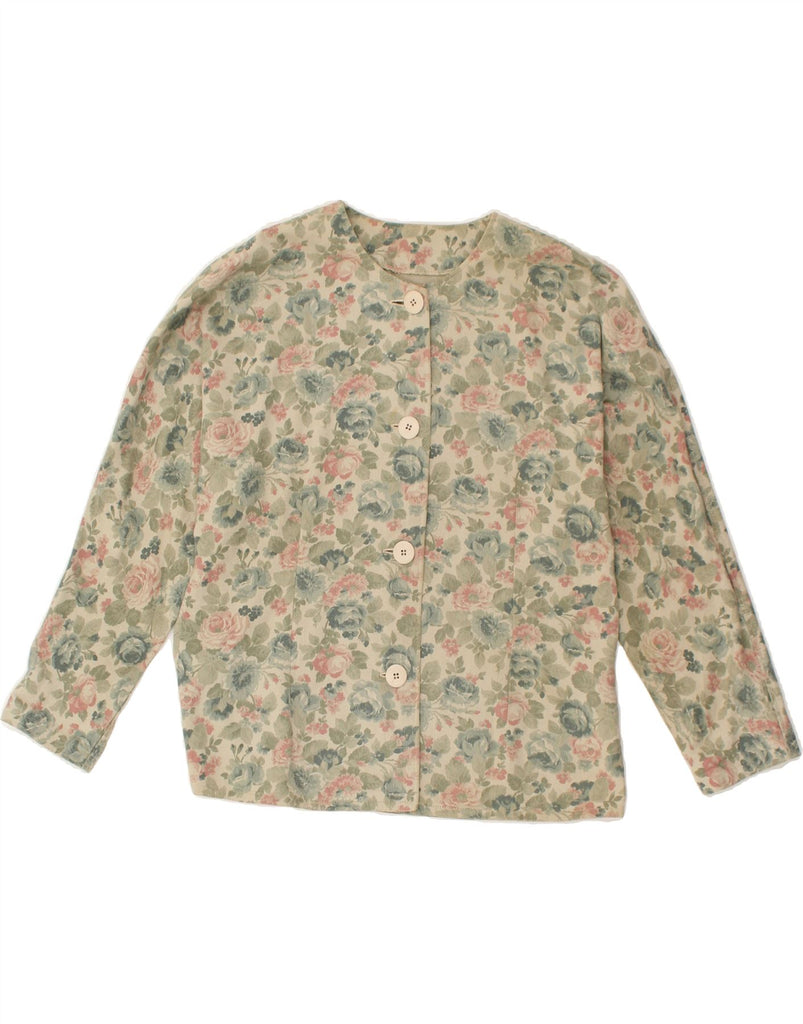 VINTAGE Womens Shirt Blouse UK 14 Large Green Floral | Vintage Vintage | Thrift | Second-Hand Vintage | Used Clothing | Messina Hembry 