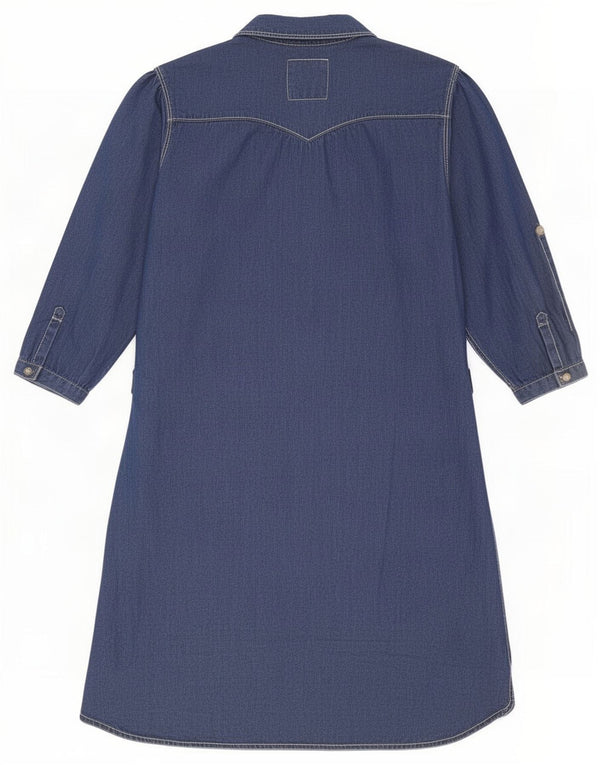 Levi's Girls 3/4 Sleeve Denim Shirt Dress 13-14 Years XL Navy Blue Cotton