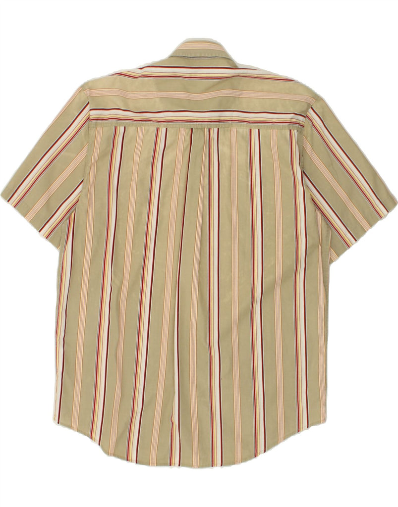 LERROS Mens Short Sleeve Shirt Large Beige Striped Cotton | Vintage Lerros | Thrift | Second-Hand Lerros | Used Clothing | Messina Hembry 