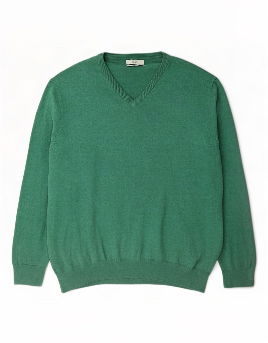 Marks & Spencer Mens V-Neck Jumper Sweater 2XL Green Cotton
