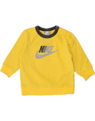 NIKE Baby Boys Graphic Sweatshirt Jumper 9-12 Months Yellow Cotton