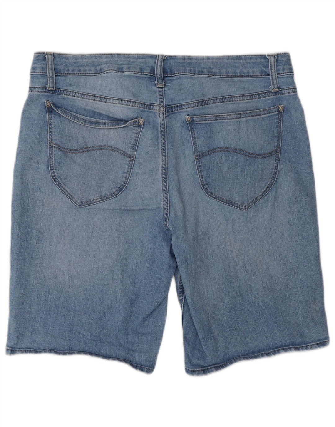 LEE Womens Riders Mid Rise Bermuda Denim Shorts W36 XL Blue