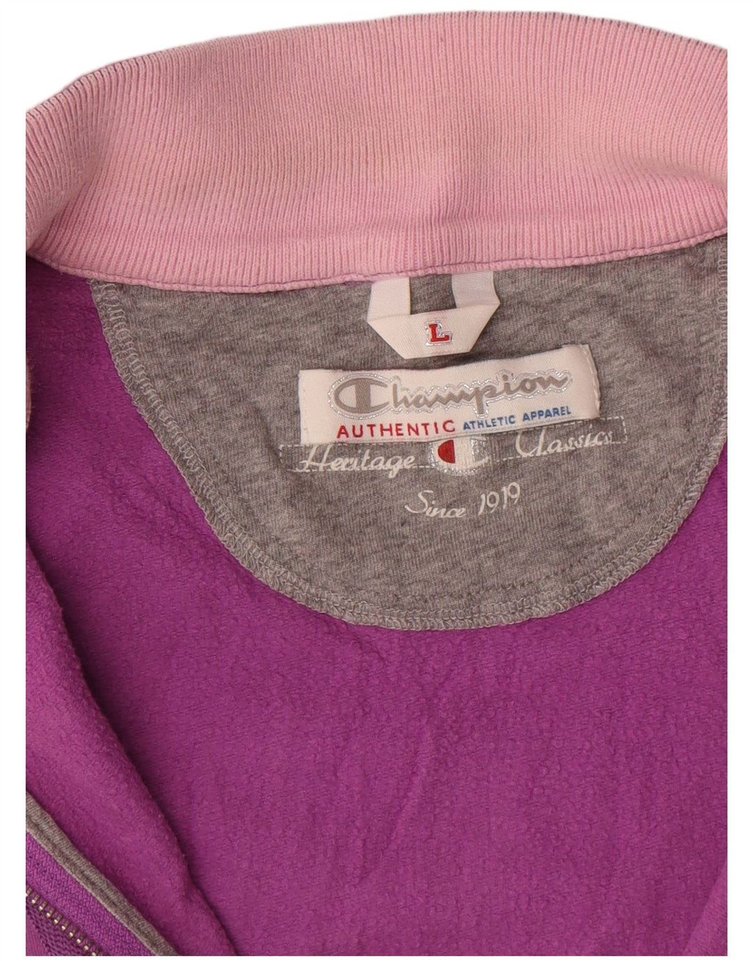 Champion Womens Heritage Classics Tracksuit Top Jacket UK 16 Large Pink