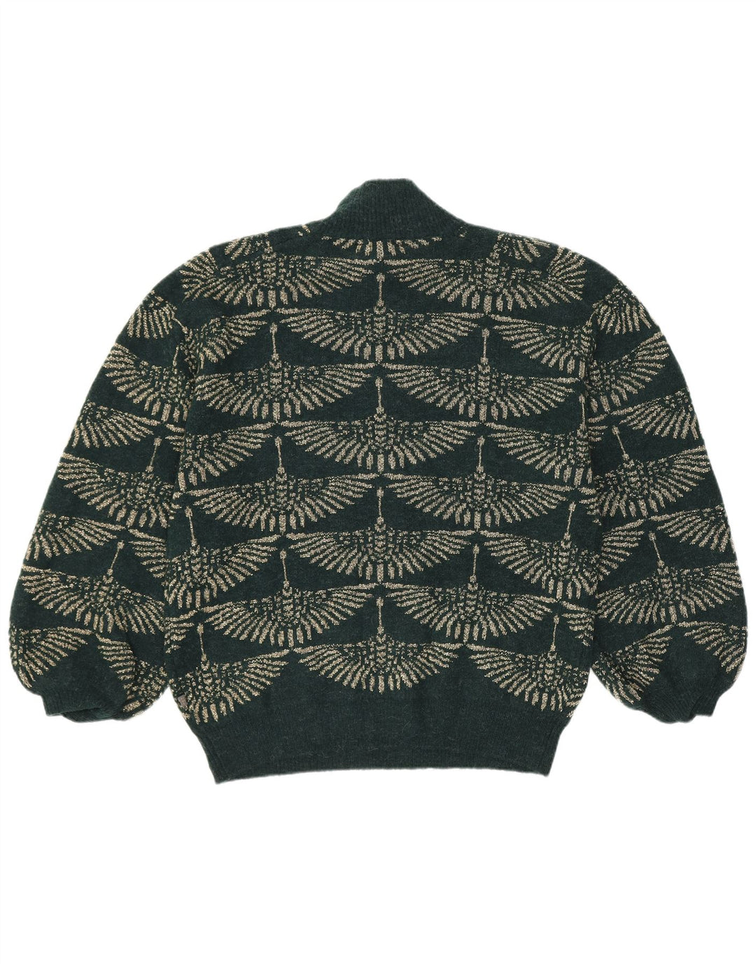Vintage Womens Turtle Neck Jumper Sweater UK 14 Medium Green