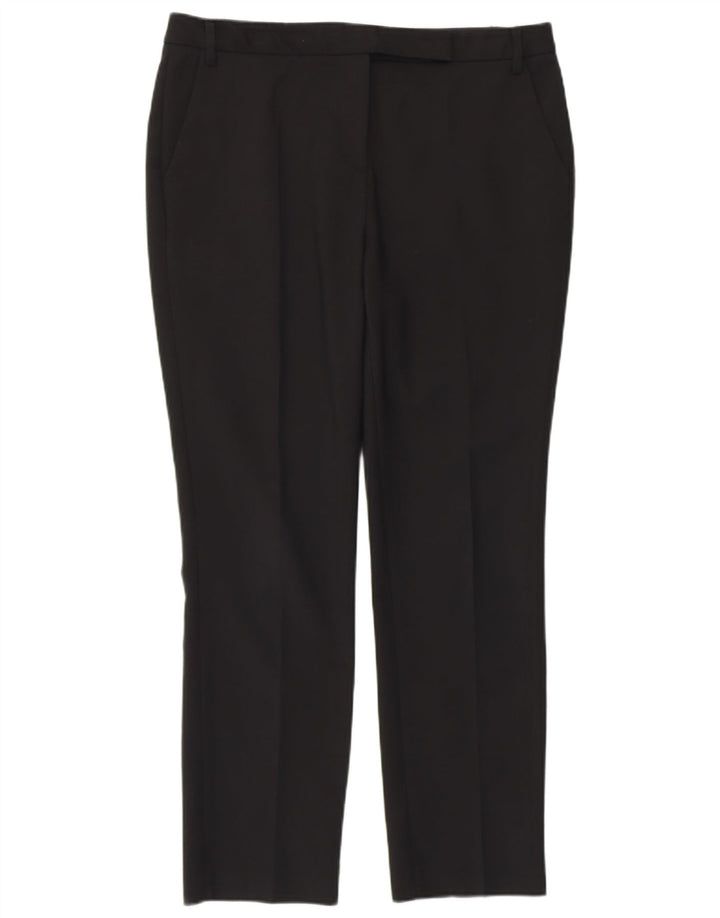 REISS Womens Slim Suit Trousers UK 14 Large W33 L27 Black Cotton