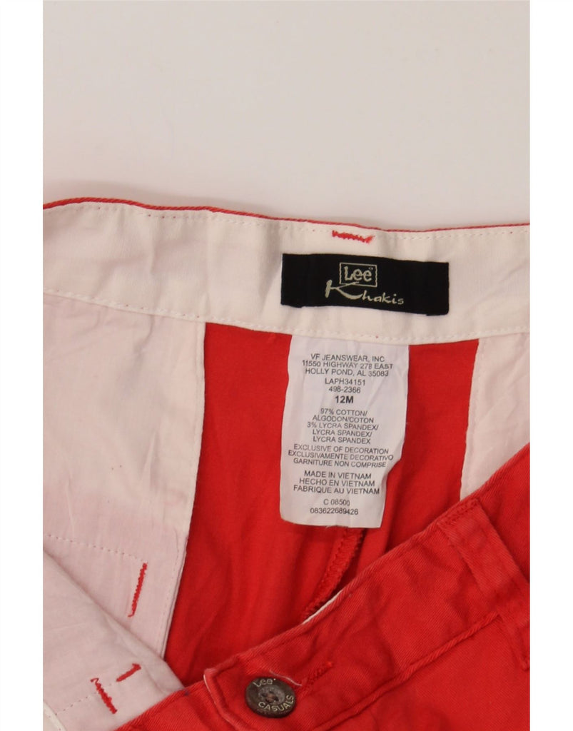 LEE Womens Straight Capri Trousers US 12 Large W30 L20 Red Cotton Vintage Lee and Second-Hand Lee from Messina Hembry 