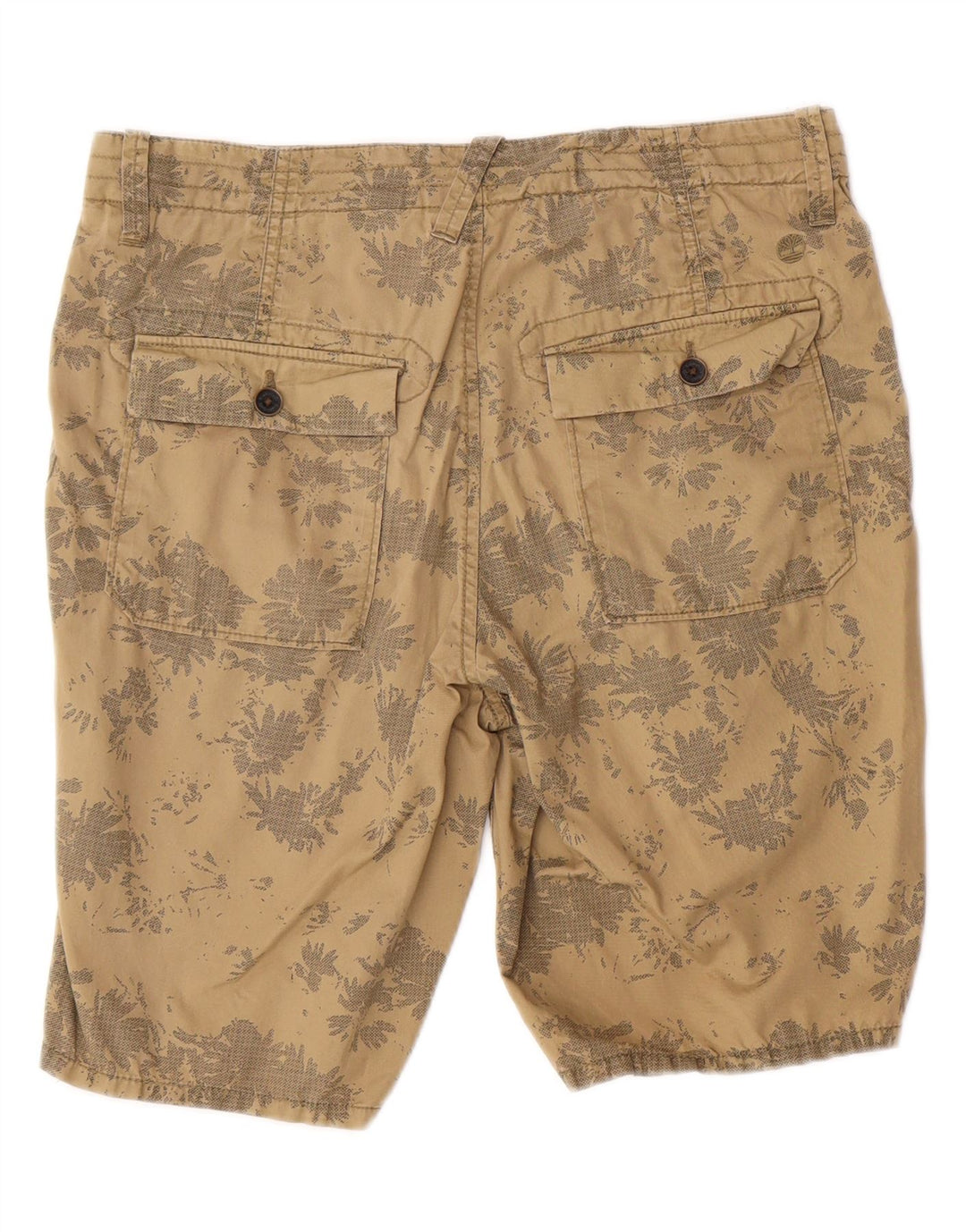 TIMBERLAND Mens Chino Shorts W30 Medium Beige Floral Cotton