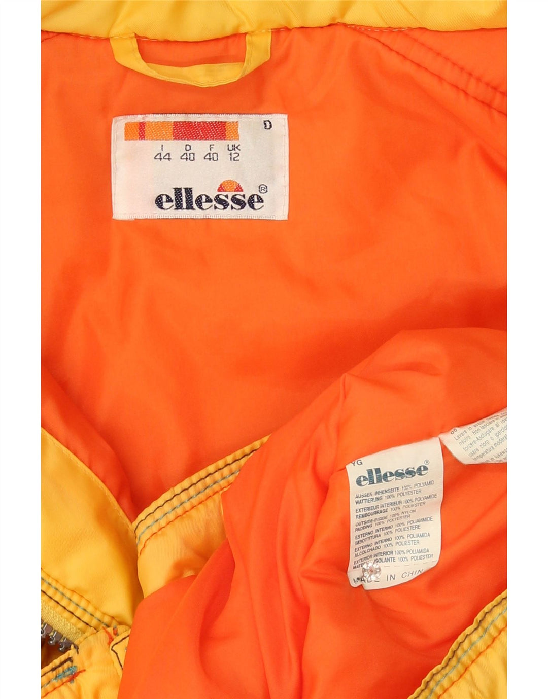 Ellesse Womens Oversized Hooded Windbreaker Jacket UK 12 Medium Yellow