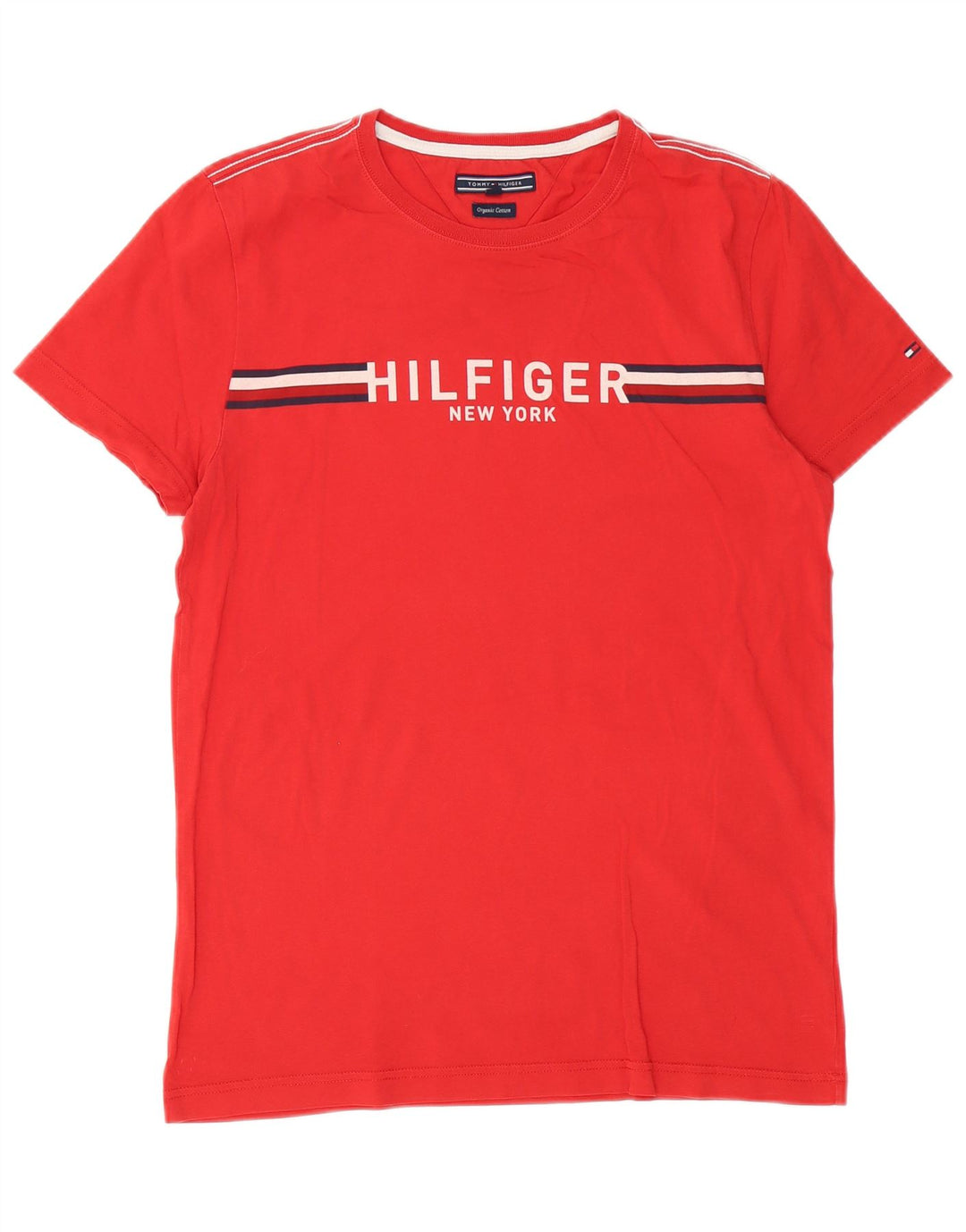 Tommy Hilfiger Mens Graphic T-Shirt Top Medium Red Cotton