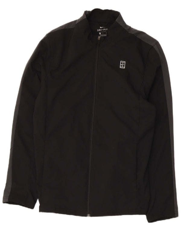 Nike Mens Dri Fit Tracksuit Top Jacket Medium Black Colourblock Polyester