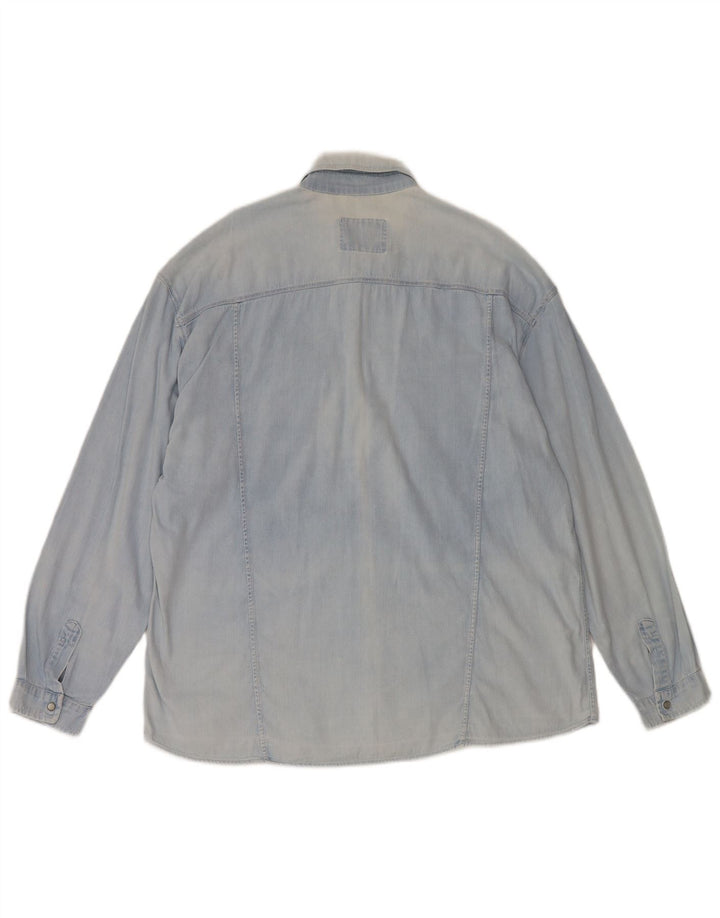 Vintage Mens Denim Shirt XL Blue