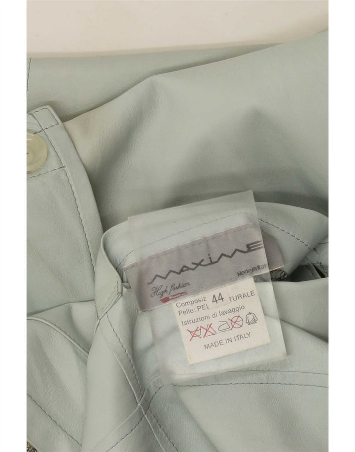 Maxime Womens Reversible Leather Jacket IT 44 Medium Green