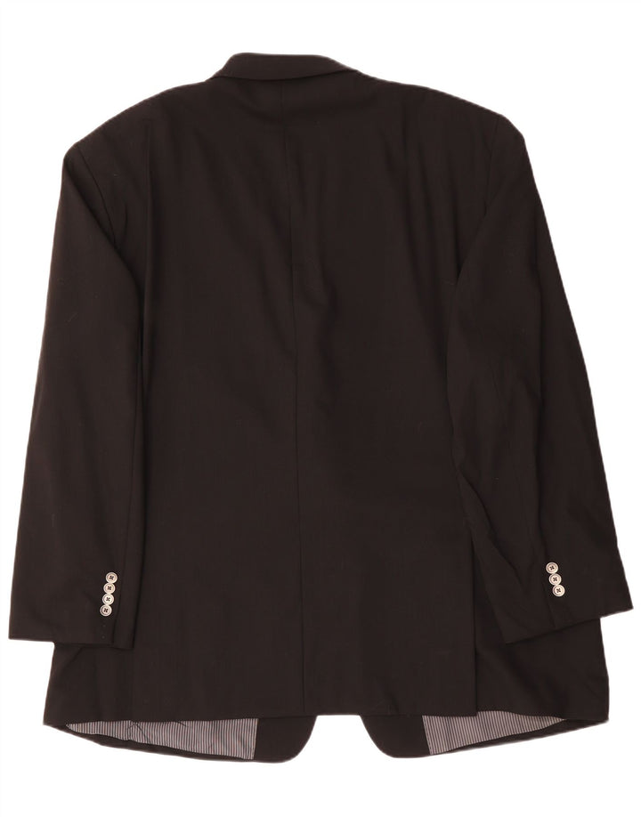 CALVIN KLEIN Mens 2 Button Blazer Jacket IT 54 2XL Black Wool