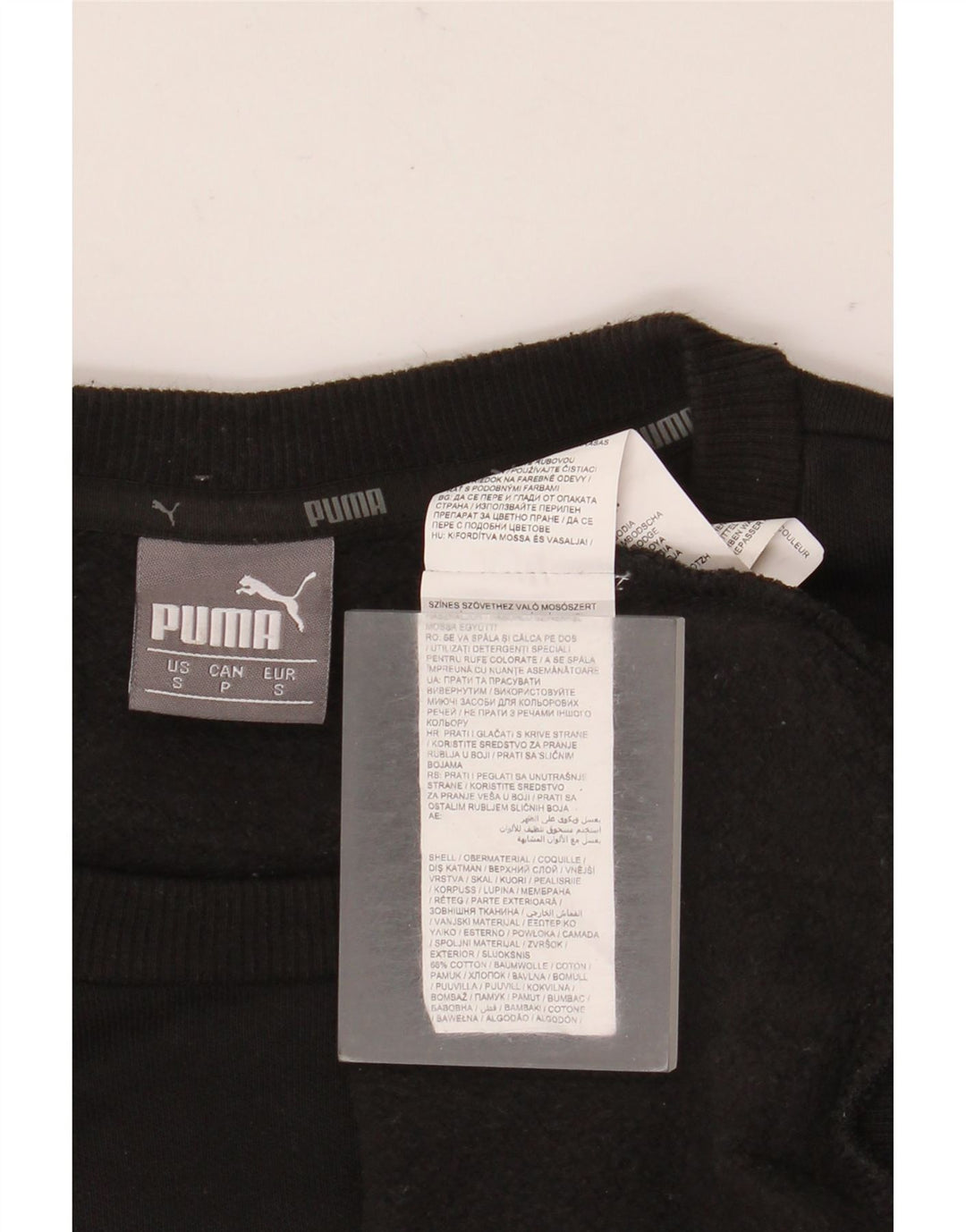 Puma Mens Sweatshirt Jumper Small Black Cotton
