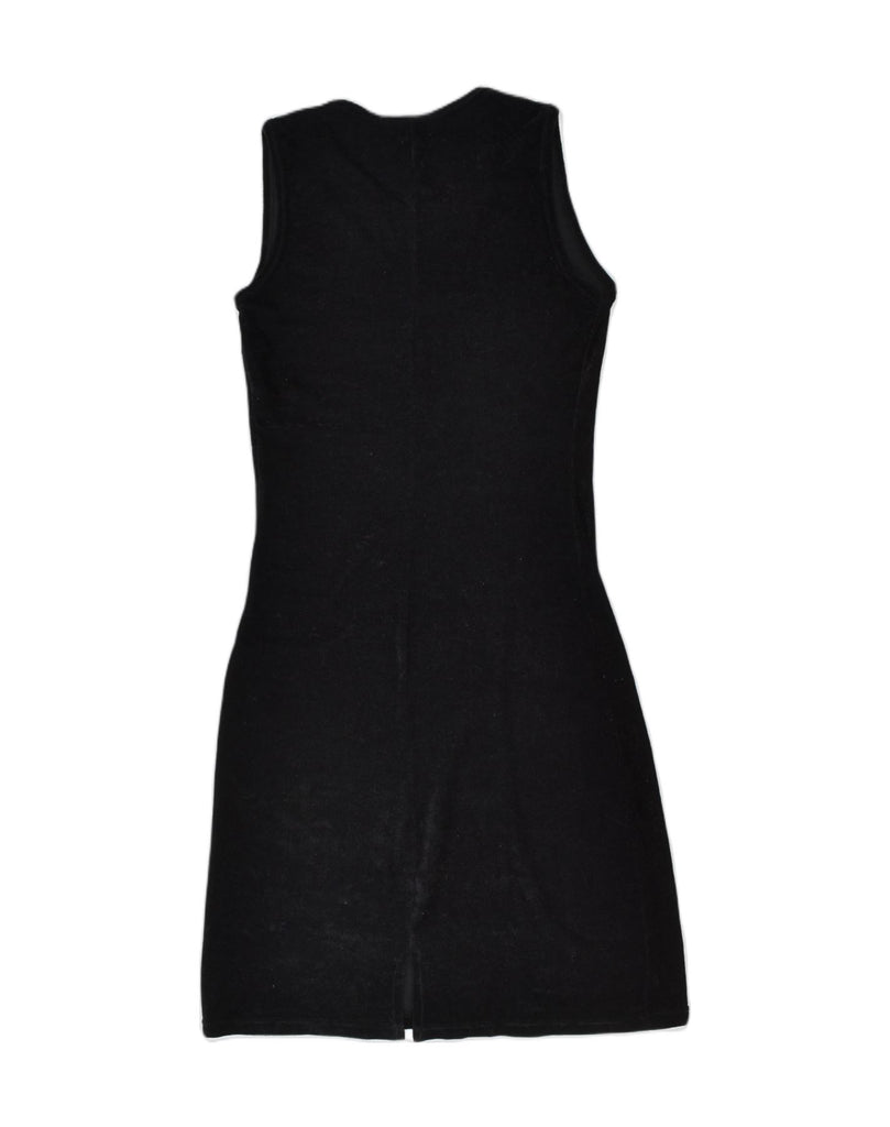 VINTAGE Womens Velour Bodycon Dress UK 14 Medium Black Classic | Vintage | Thrift | Second-Hand | Used Clothing | Messina Hembry 