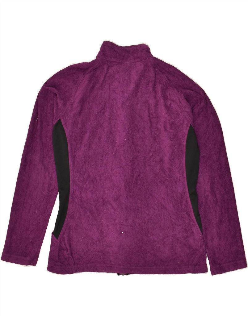 REEBOK Womens Fleece Jacket UK 14 Medium Purple Colourblock Polyester | Vintage Reebok | Thrift | Second-Hand Reebok | Used Clothing | Messina Hembry 