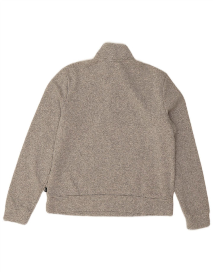 Puma Womens Zip Neck Sweatshirt Jumper UK 14 Medium Grey Cotton
