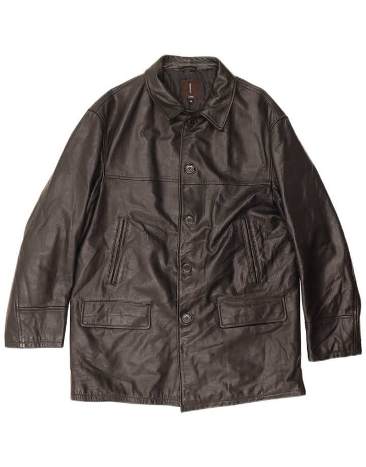 Conbipel Mens Leather Jacket IT 50 Large Black Leather