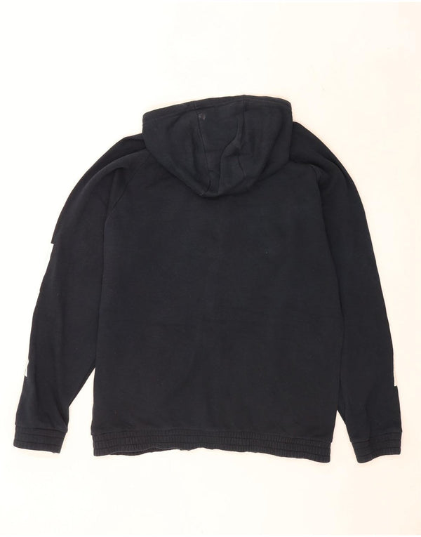Adidas Mens Zip Hoodie Sweater UK 42/44 Large Navy Blue Cotton