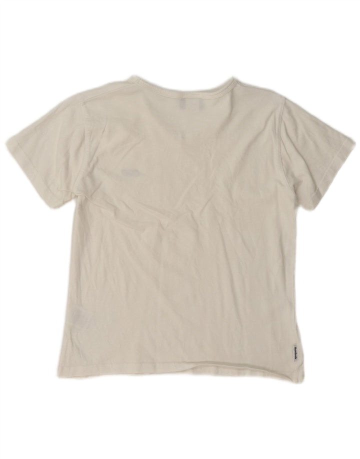 Reebok Womens T-Shirt Top UK 14 Large White Cotton