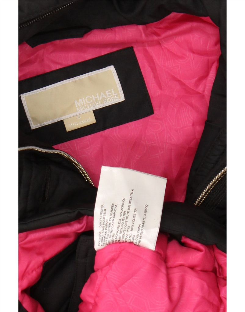 MICHAEL KORS Womens Hooded Parka Jacket UK 16 Large  Black Polyester Vintage Michael Kors and Second-Hand Michael Kors from Messina Hembry 