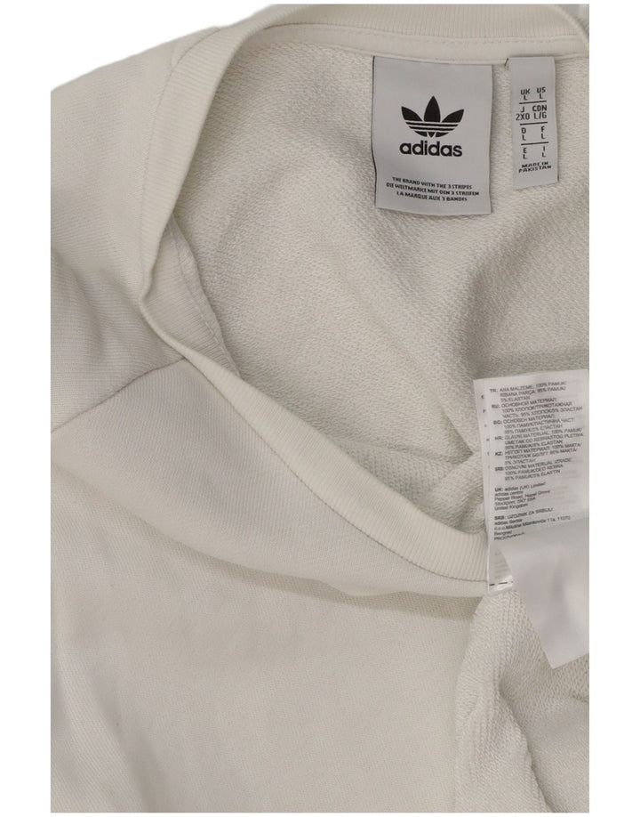 ADIDAS Mens Sweatshirt Jumper Large White Cotton