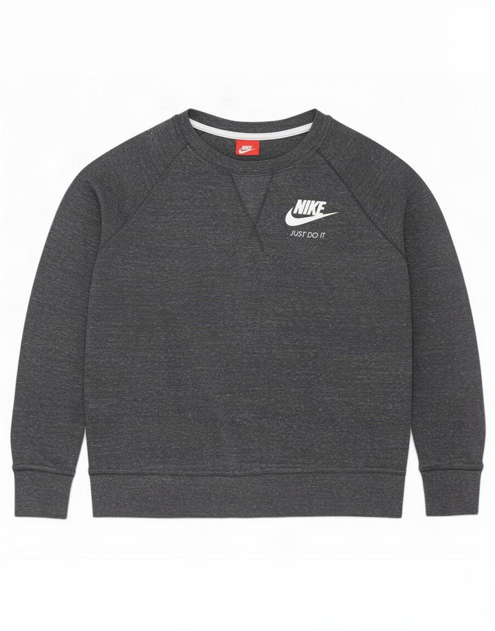 Nike Womens Sweatshirt Jumper UK 14 Medium Grey Flecked