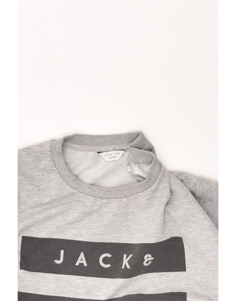 JACK & JONES Mens Graphic Sweatshirt Jumper XL Grey Cotton | Vintage Jack & Jones | Thrift | Second-Hand Jack & Jones | Used Clothing | Messina Hembry 