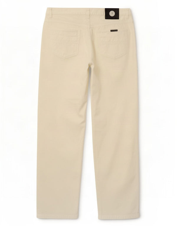 Trussardi Mens Straight Casual Trousers W40 L30 White Cotton