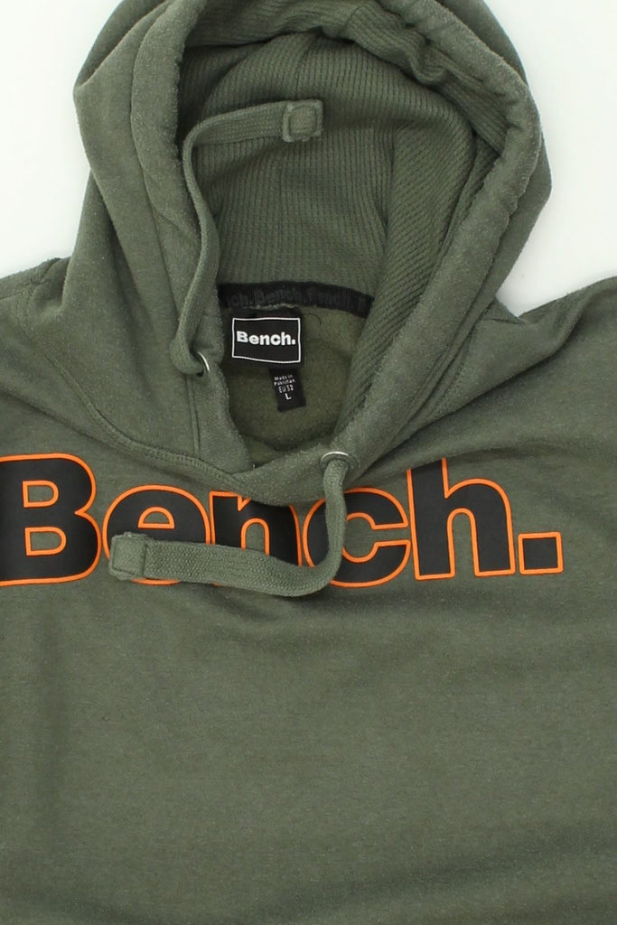 BENCH Mens Graphic Hoodie Jumper Large Green Cotton | Vintage Bench | Thrift | Second-Hand Bench | Used Clothing | Messina Hembry 