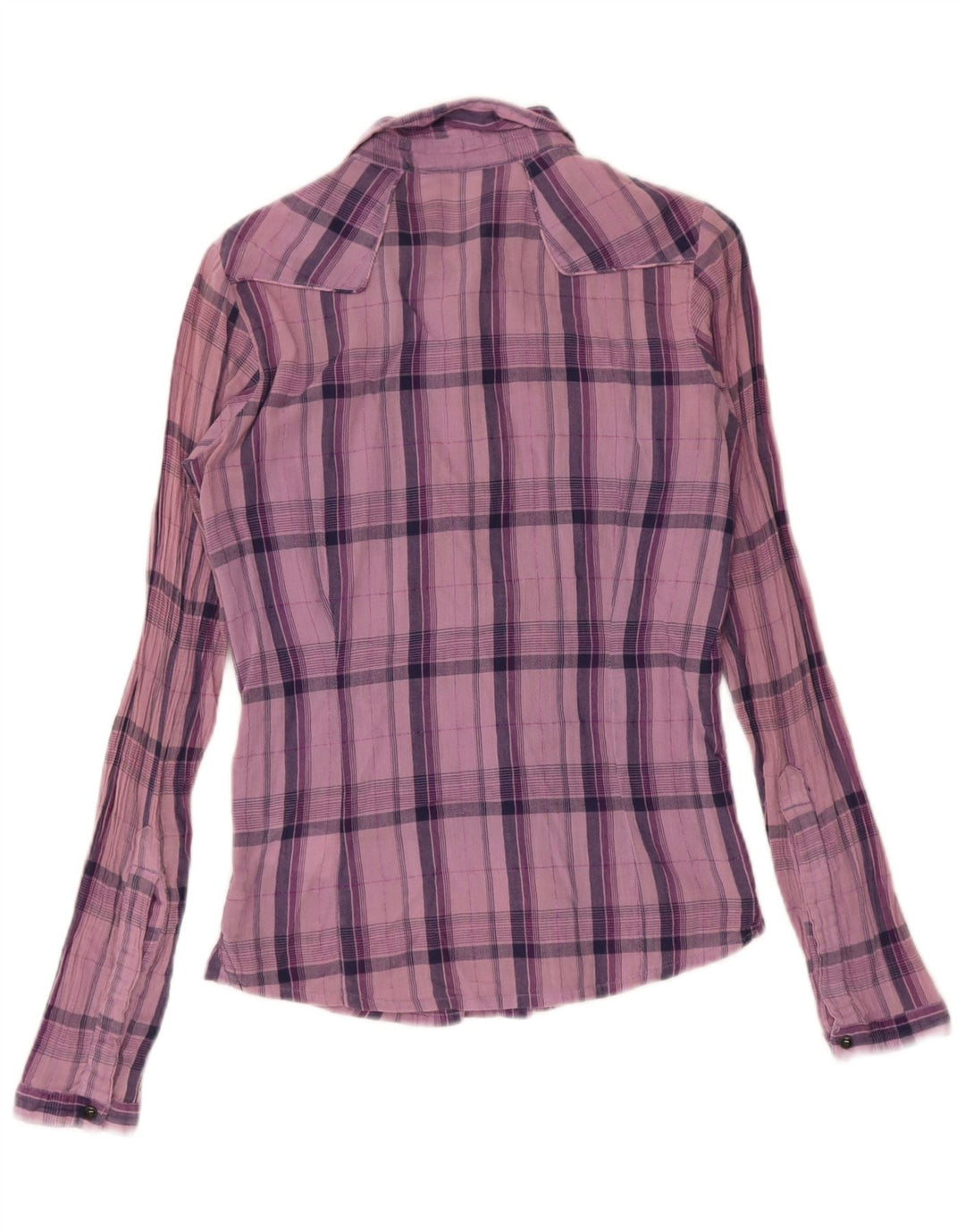 Lee Womens Shirt UK 10 Small Purple Plaid Cotton