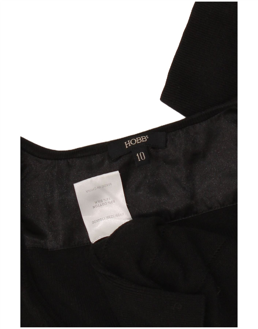 Hobbs Womens Front Tie Cardigan Sweater UK 10 Small  Black Cotton
