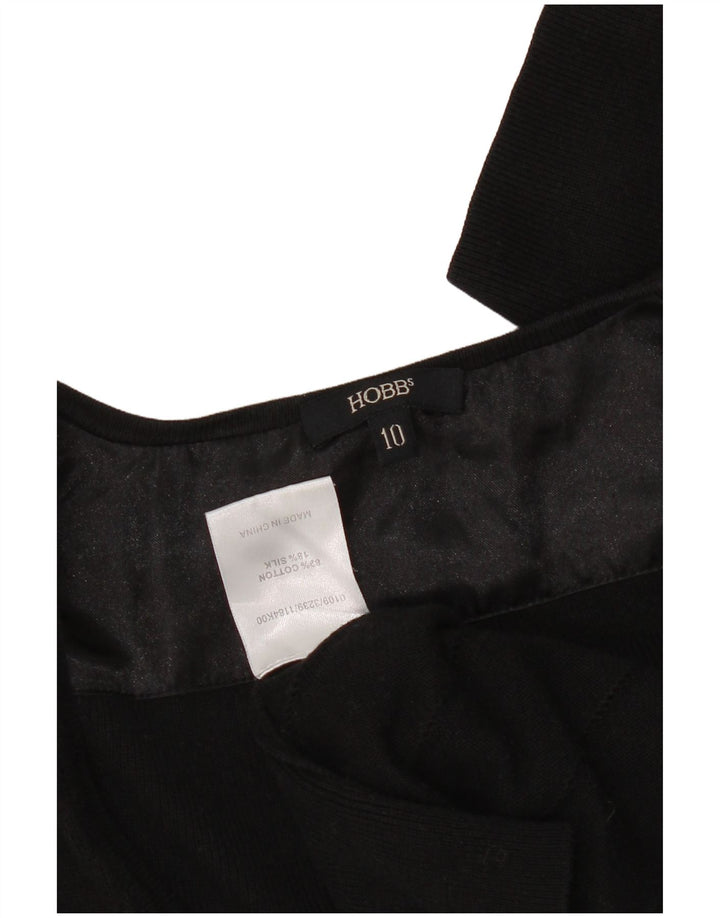 Hobbs Womens Front Tie Cardigan Sweater UK 10 Small  Black Cotton