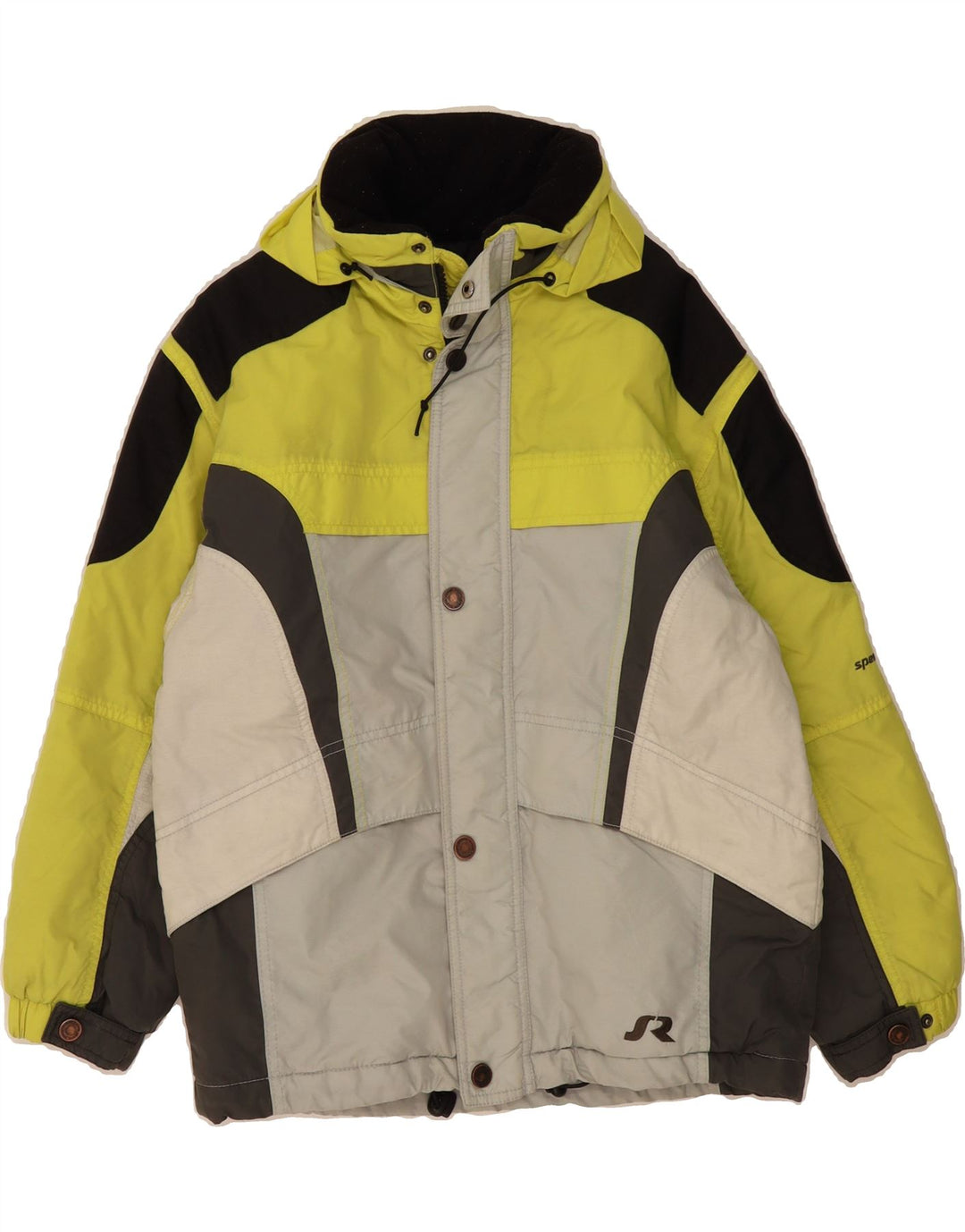 VINTAGE Boys Ski Jacket 13-14 Years Yellow Colourblock Polyamide Vintage Vintage and Second-Hand Vintage from Messina Hembry 