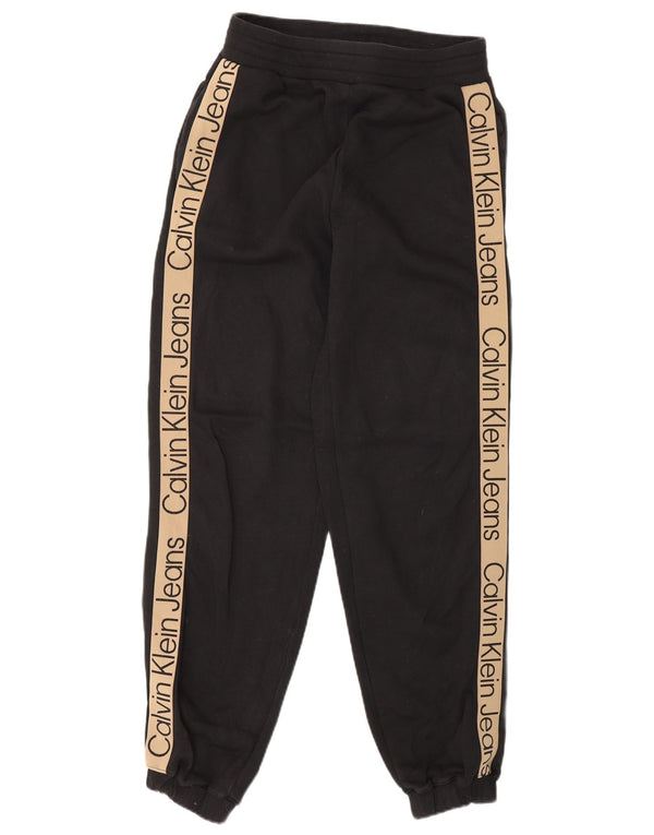 Calvin Klein Jeans Mens Tracksuit Trousers Joggers Small Black Colourblock