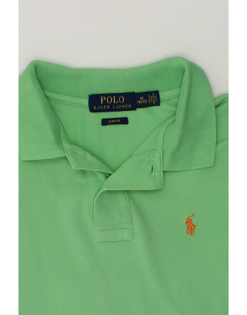 POLO RALPH LAUREN Boys Slim Fit Polo Shirt 10-11 Years Medium  Green | Vintage Polo Ralph Lauren | Thrift | Second-Hand Polo Ralph Lauren | Used Clothing | Messina Hembry 