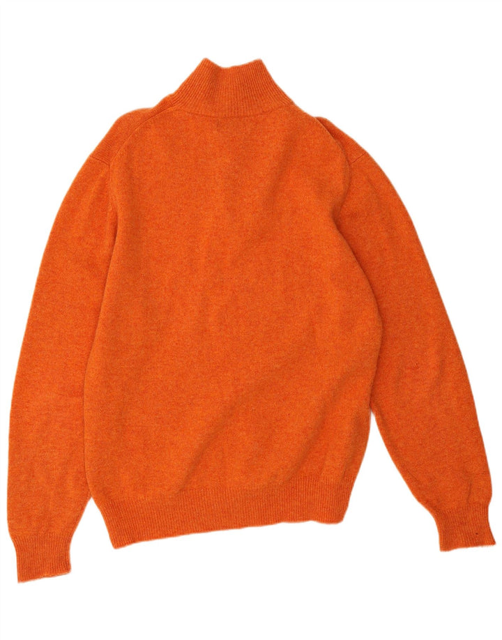 Kappa Mens Zip Neck Jumper Sweater Medium Orange Wool