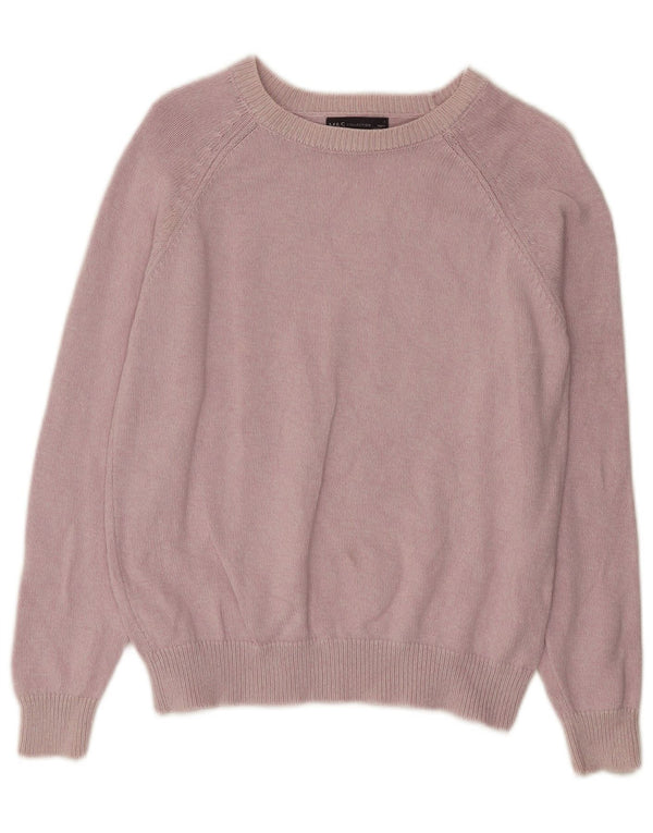 Marks & Spencer Womens Boat Neck Jumper Sweater UK 10 Small Purple Flecked