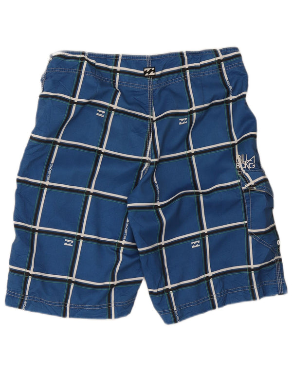 Billabong Mens Swimming Shorts Medium Blue Check Polyester