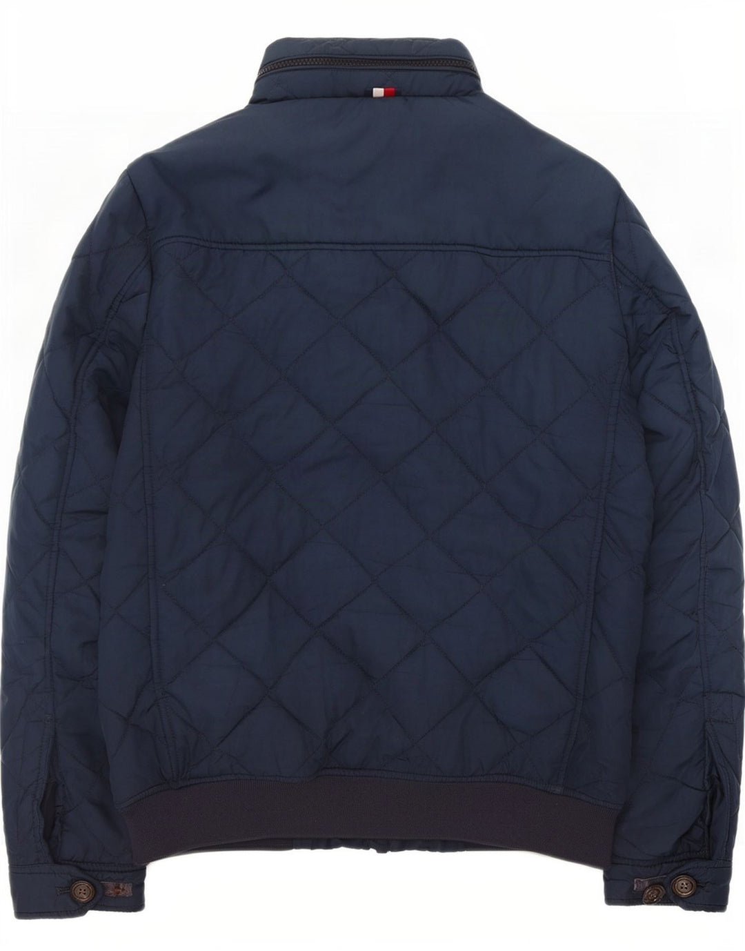 Tommy Hilfiger Mens Hooded Quilted Jacket UK 36 Small Navy Blue Polyester