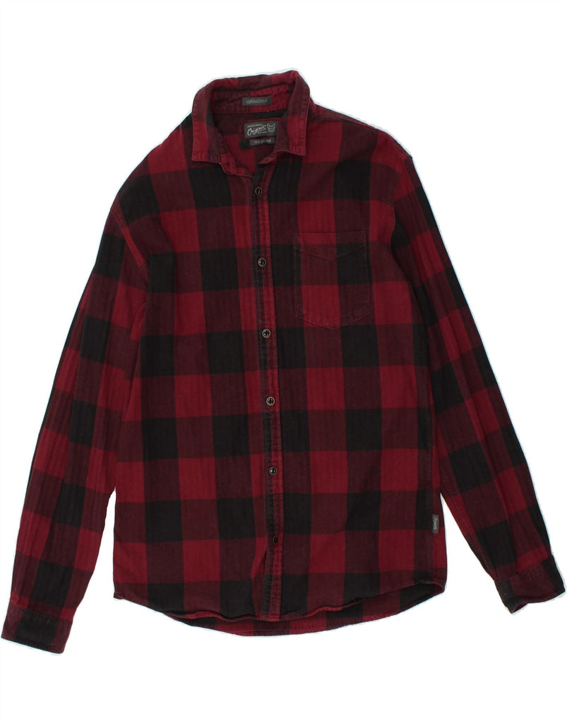 JACK & JONES Mens Shirt Medium Red Check Cotton | Vintage Jack & Jones | Thrift | Second-Hand Jack & Jones | Used Clothing | Messina Hembry 