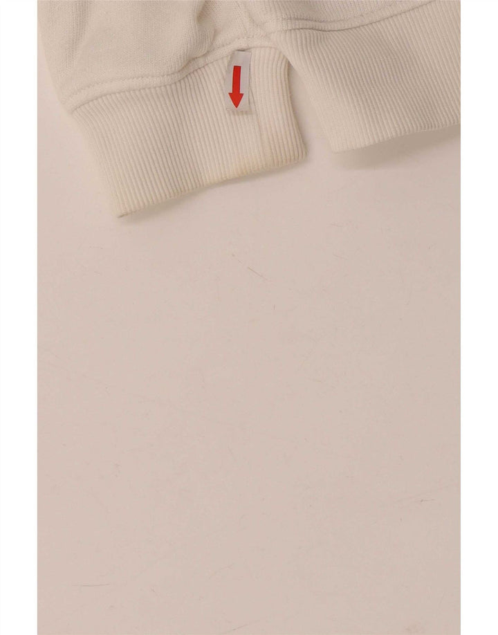 Tommy Hilfiger Womens Graphic Oversized Sweatshirt Jumper UK 10 Small White