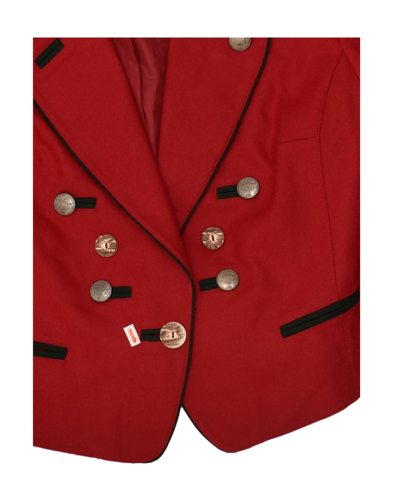 YOUR SIXTH SENSE Womens Crop 1 Button Blazer Jacket IT 44 Medium Red Vintage Your Sixth Sense and Second-Hand Your Sixth Sense from Messina Hembry 