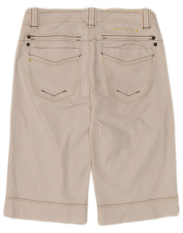 Sportmax Womens Denim Shorts UK 8 Small W27 White Cotton