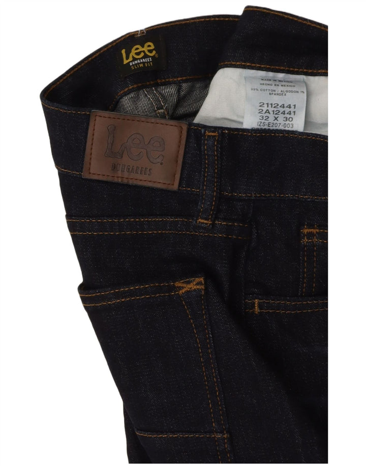 LEE Mens Slim Jeans W32 L30 Navy Blue Cotton